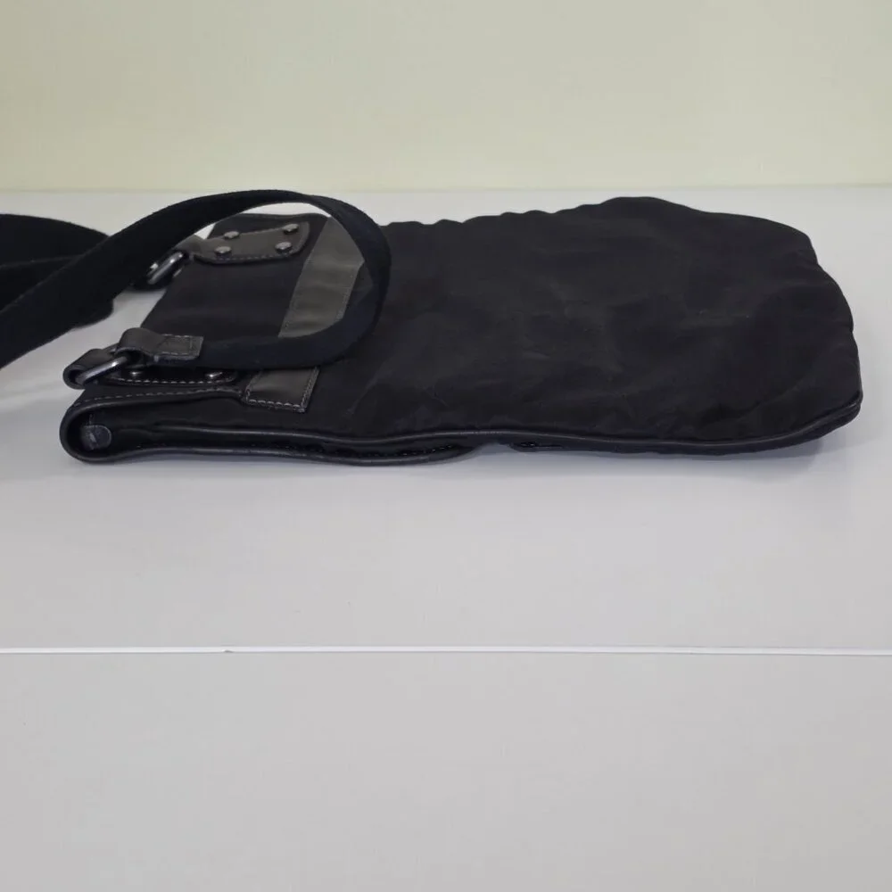 Cesare Paciotti Messenger Cross Body Dagger AOP Bag Made In Italy Black Embossed